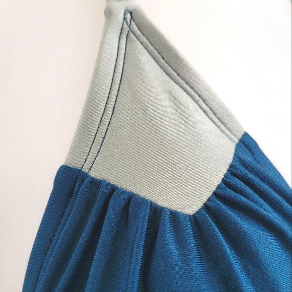 Xhilaration Metallic Triangle Bikini Top D/DD Dark Teal & Silver NWT - Picture 3 of 9